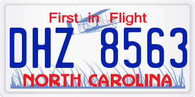 NC license plate DHZ8563