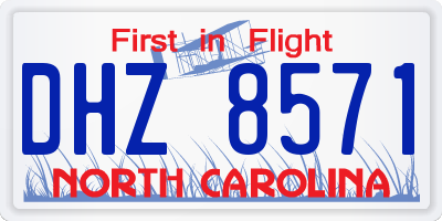 NC license plate DHZ8571