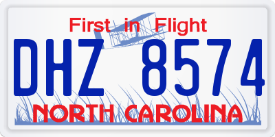 NC license plate DHZ8574