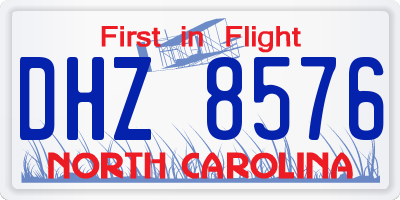 NC license plate DHZ8576