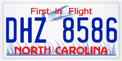 NC license plate DHZ8586