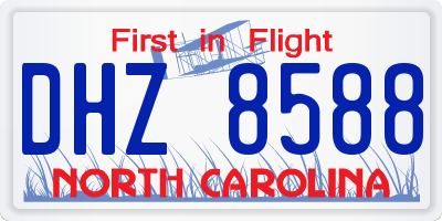 NC license plate DHZ8588