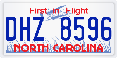 NC license plate DHZ8596
