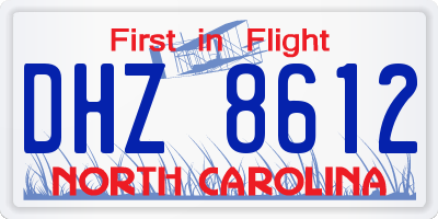NC license plate DHZ8612