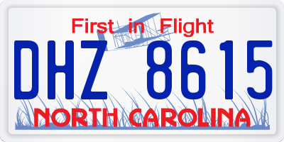 NC license plate DHZ8615