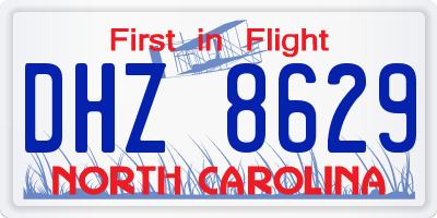 NC license plate DHZ8629