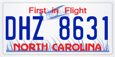 NC license plate DHZ8631