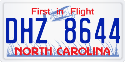 NC license plate DHZ8644