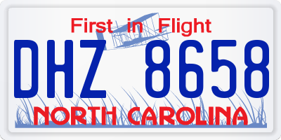 NC license plate DHZ8658