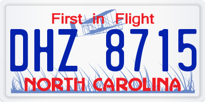 NC license plate DHZ8715
