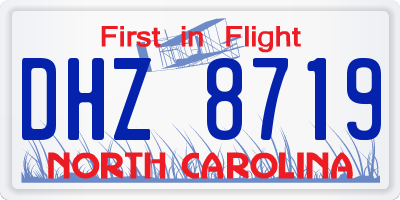 NC license plate DHZ8719