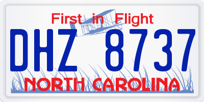 NC license plate DHZ8737