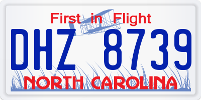 NC license plate DHZ8739