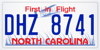 NC license plate DHZ8741