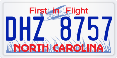 NC license plate DHZ8757