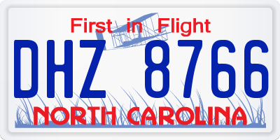 NC license plate DHZ8766