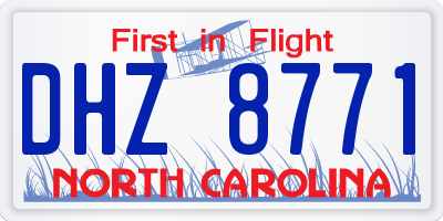 NC license plate DHZ8771