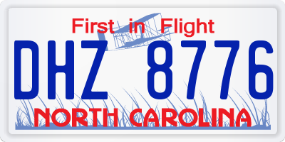 NC license plate DHZ8776