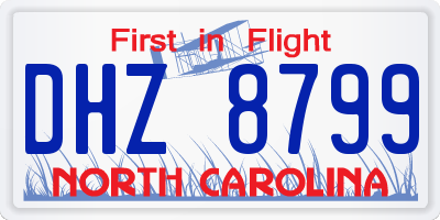 NC license plate DHZ8799
