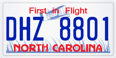NC license plate DHZ8801