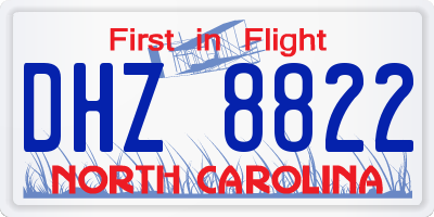 NC license plate DHZ8822