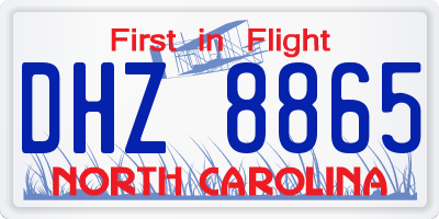NC license plate DHZ8865
