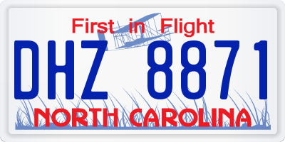 NC license plate DHZ8871