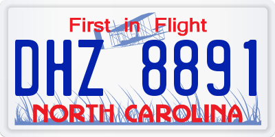 NC license plate DHZ8891
