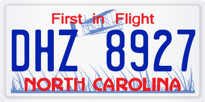 NC license plate DHZ8927