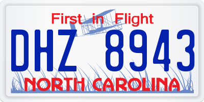 NC license plate DHZ8943