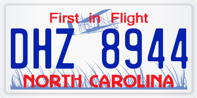 NC license plate DHZ8944