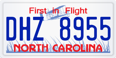 NC license plate DHZ8955