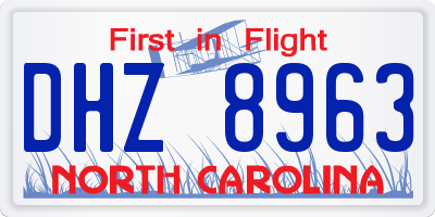 NC license plate DHZ8963