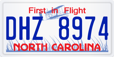 NC license plate DHZ8974