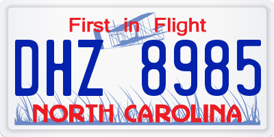 NC license plate DHZ8985