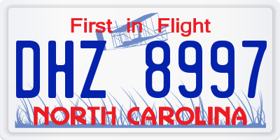NC license plate DHZ8997