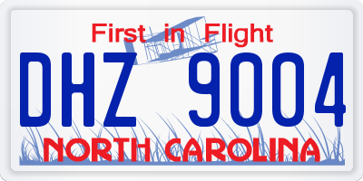 NC license plate DHZ9004