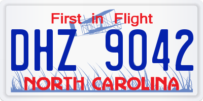 NC license plate DHZ9042