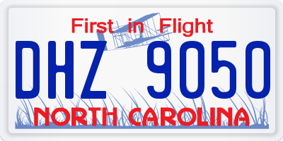 NC license plate DHZ9050