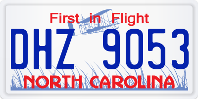 NC license plate DHZ9053