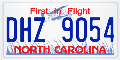 NC license plate DHZ9054
