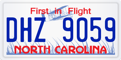 NC license plate DHZ9059