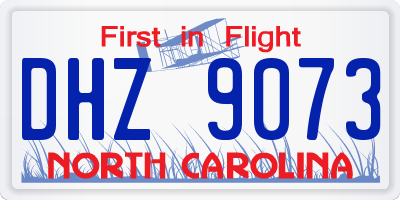 NC license plate DHZ9073