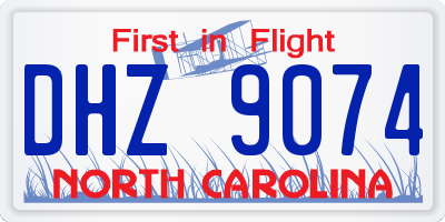 NC license plate DHZ9074