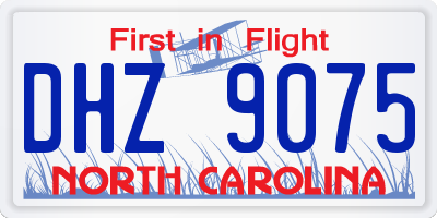 NC license plate DHZ9075