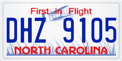 NC license plate DHZ9105