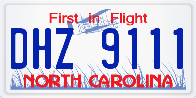 NC license plate DHZ9111