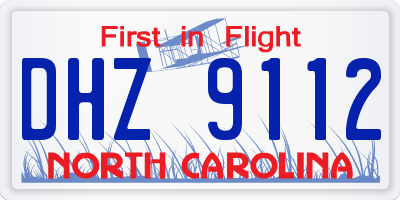 NC license plate DHZ9112