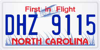 NC license plate DHZ9115