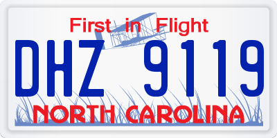 NC license plate DHZ9119